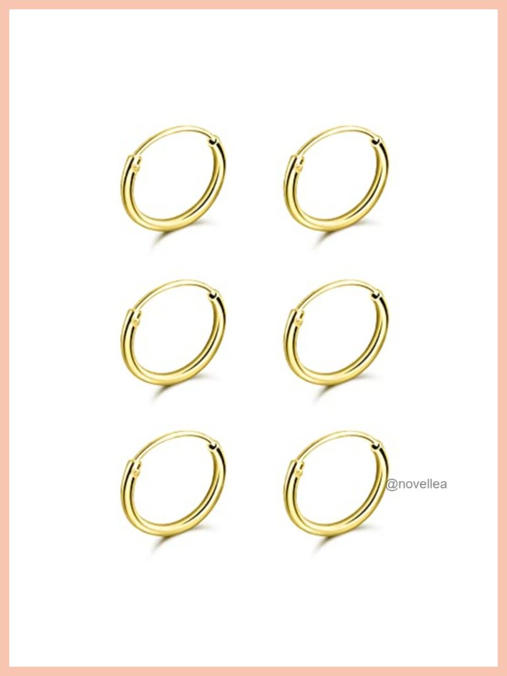 Sterling Silver Hoop Earrings Set Tiny 10mm Gold Hoops